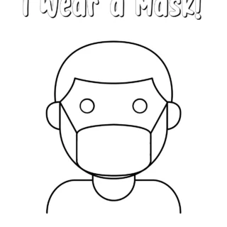 I Wear A Mask - Coloring Page for a Boy | Planerium