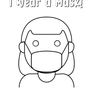 I Wear A Mask - Coloring Page for a Girl | Planerium