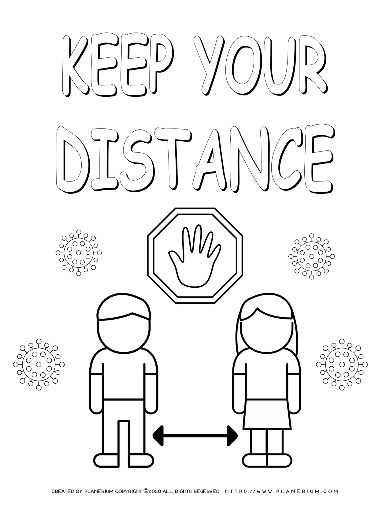 Keep Your Distance - Free Coloring Page | Planerium
