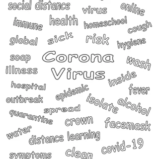 Coronavirus Related Words - Free Coloring Page | Planerium