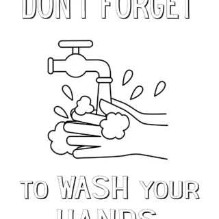 Don't Forget To Wash Your Hands Poster - Free Coloring Page | Planerium