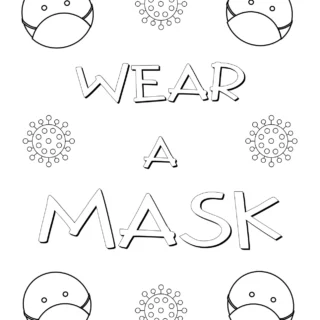 Face Mask Sign - Coloring Page | Planerium