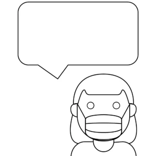 Coronavirus - Worksheet - Girl with a Mask and Speech Bubble | Planerium