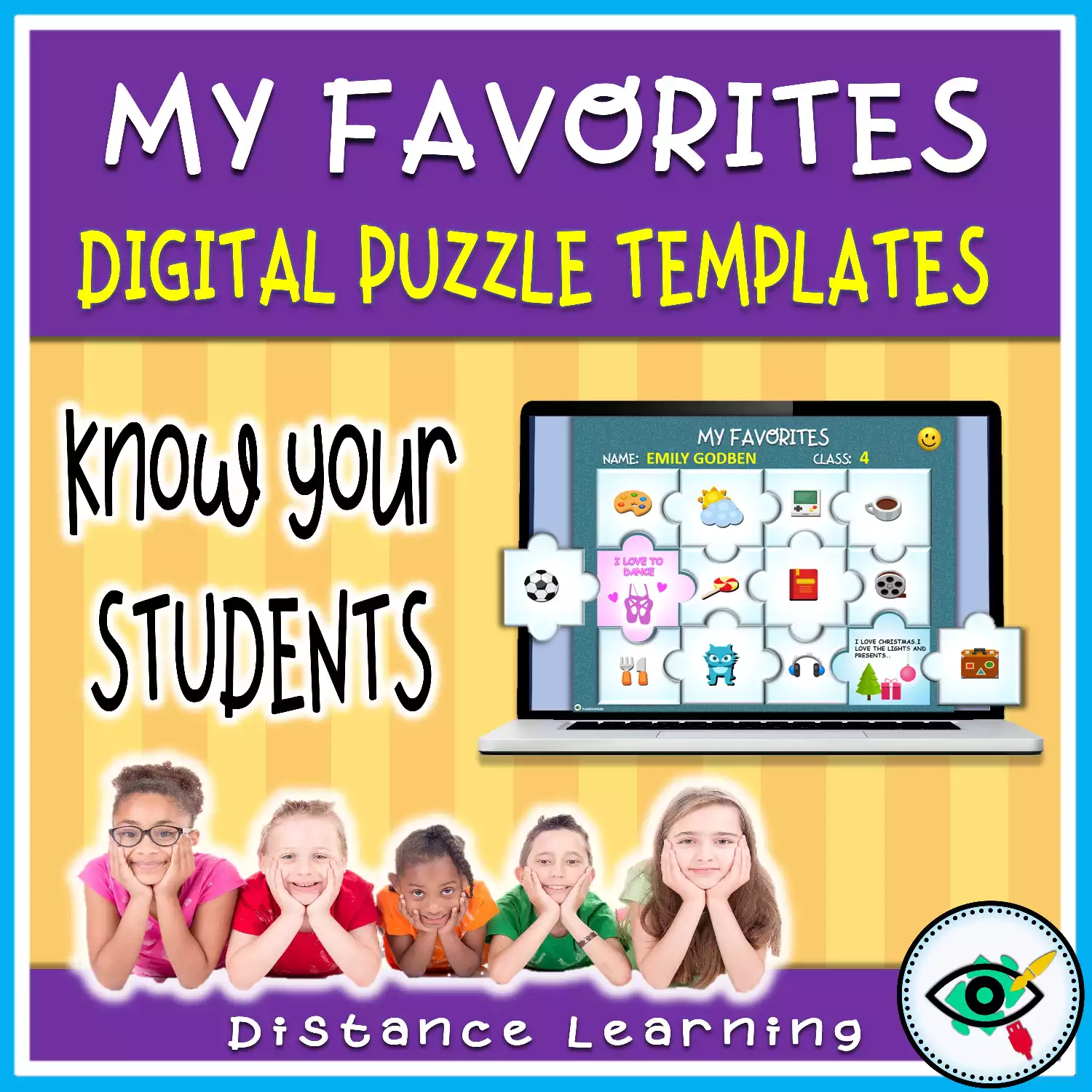 my-favorites-puzzle-templates-powerpoint-title-s PowerPoint Templates for Distance learning - Puzzle My-Favorites