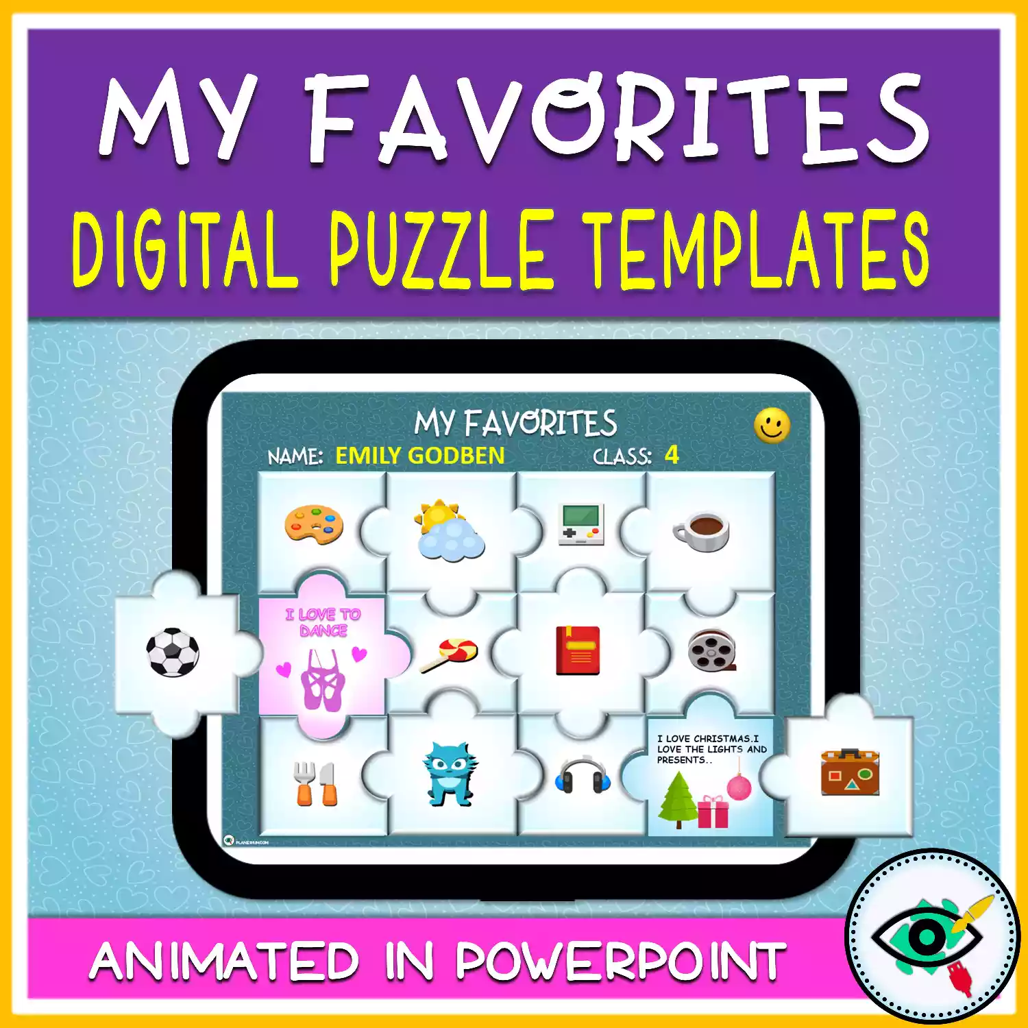 my-favorites-puzzle-templates-title Puzzle templates in PowerPoint for Distance Learning - Featured