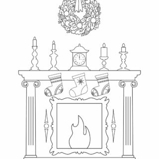 Christmas Fireplace Coloring Page | Free Printables | Planerium