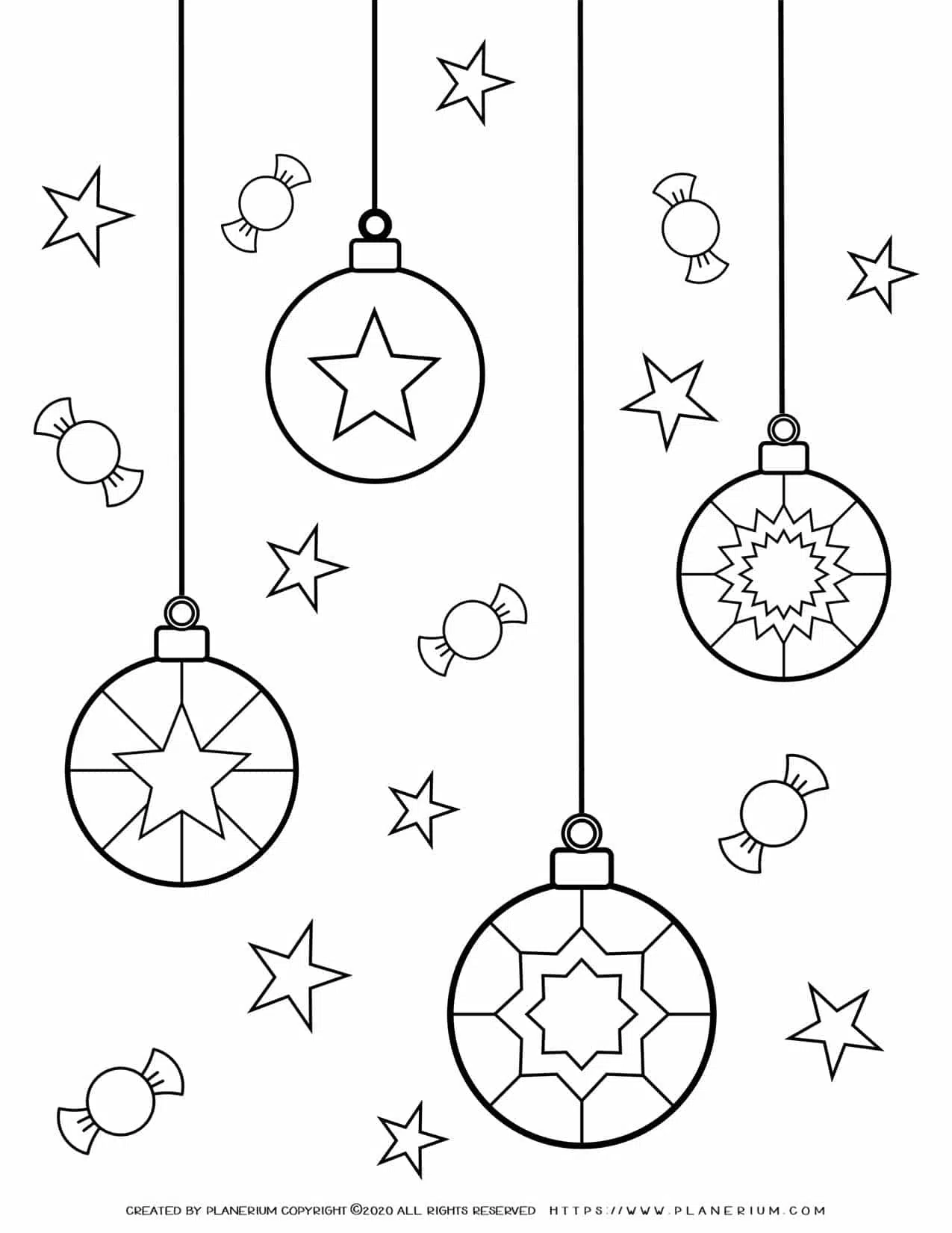 Christmas Lights Coloring Page | Free Printables | Planerium