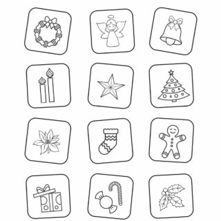 Christmas Symbols Coloring Page | Free Printables | Planerium