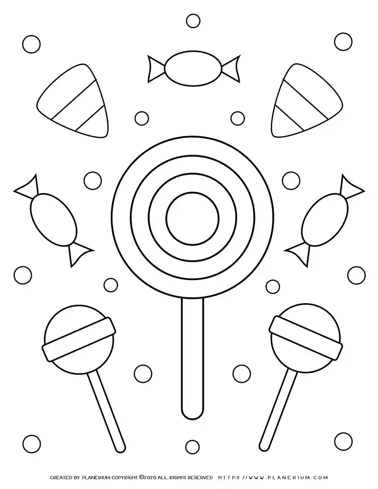 Halloween Coloring Pages - Sweet Candies