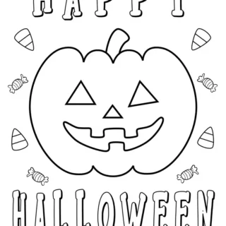 Halloween Coloring Pages - Happy Halloween Pumpkin