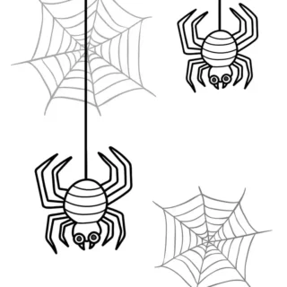 Halloween Coloring Pages - Spiders and Web