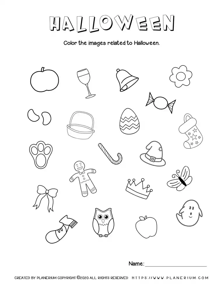 Halloween Worksheets - Coloring Related Images