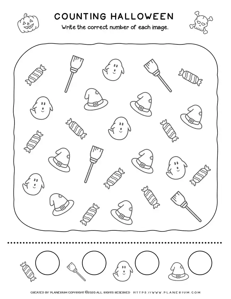 Halloween Worksheets - Counting and Sorting