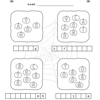 Halloween Worksheets - Find The Words