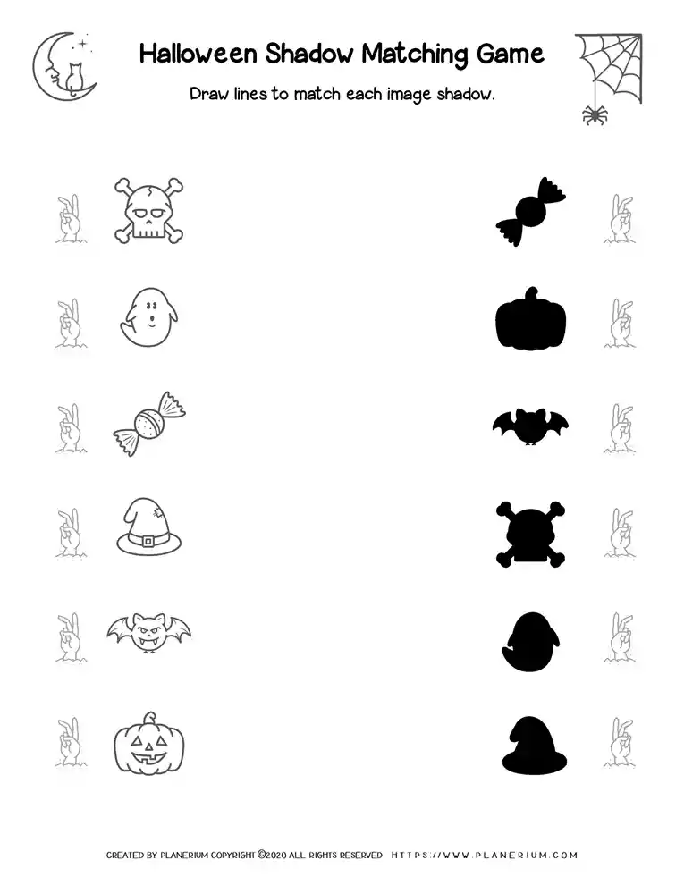 Halloween Shadow Matching Worksheet