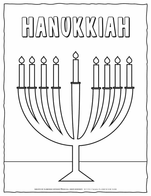 Hanukkah Coloring Pages - Hanukkah Menorah - Free Printable | Planerium