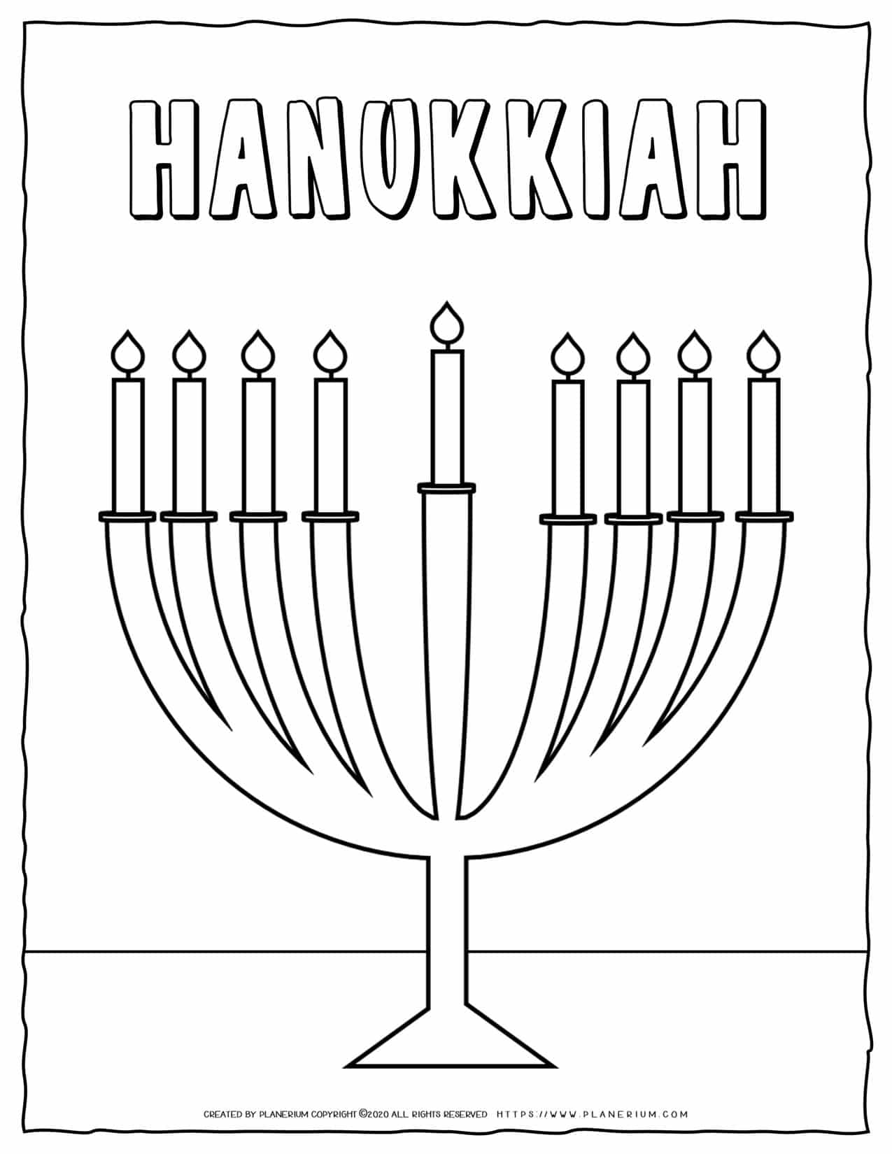 Hanukkah Menorah Coloring Page - FREE Printable | Planerium
