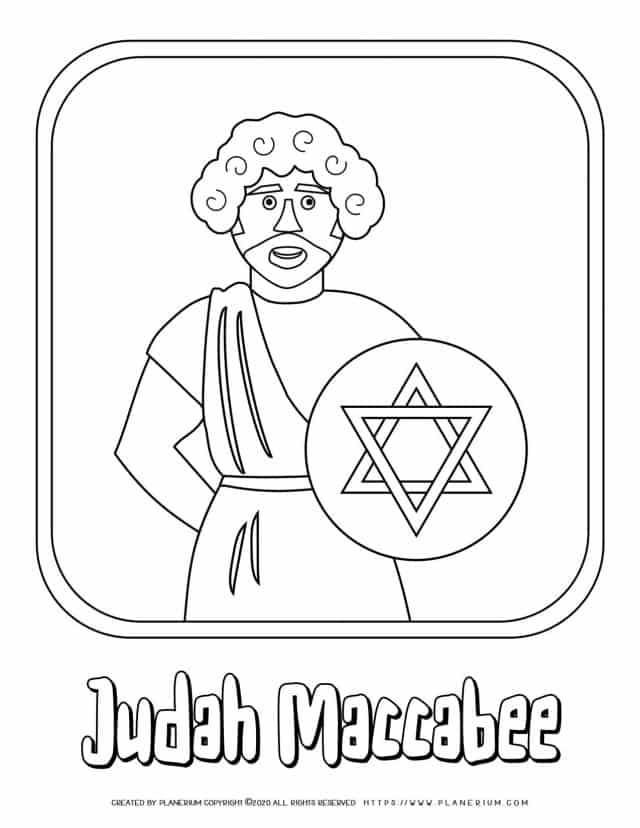 Hanukkah Coloring Pages - Judah Maccabee - Free Printable | Planerium
