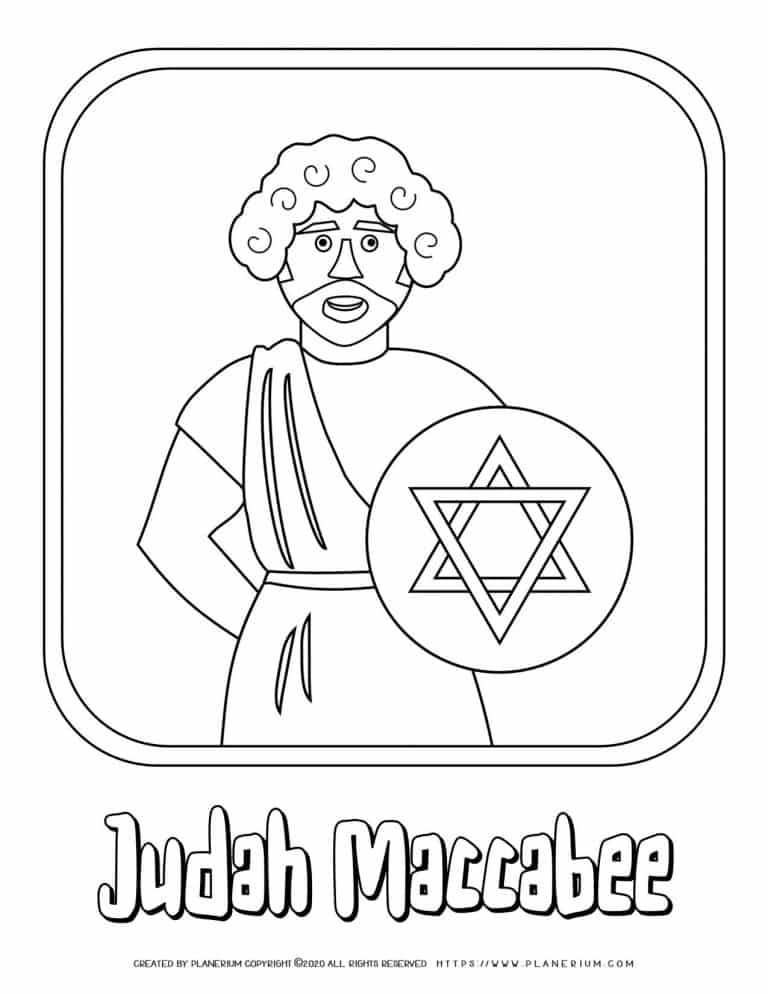Hanukkah Coloring Pages - Judah Maccabee - Free Printable | Planerium