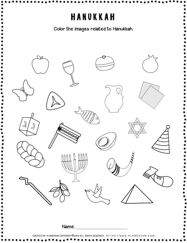 Hanukkah Worksheets - Related Objects - Free Printable | Planerium