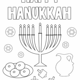 Happy Hanukkah - Free Coloring Page | Planerium
