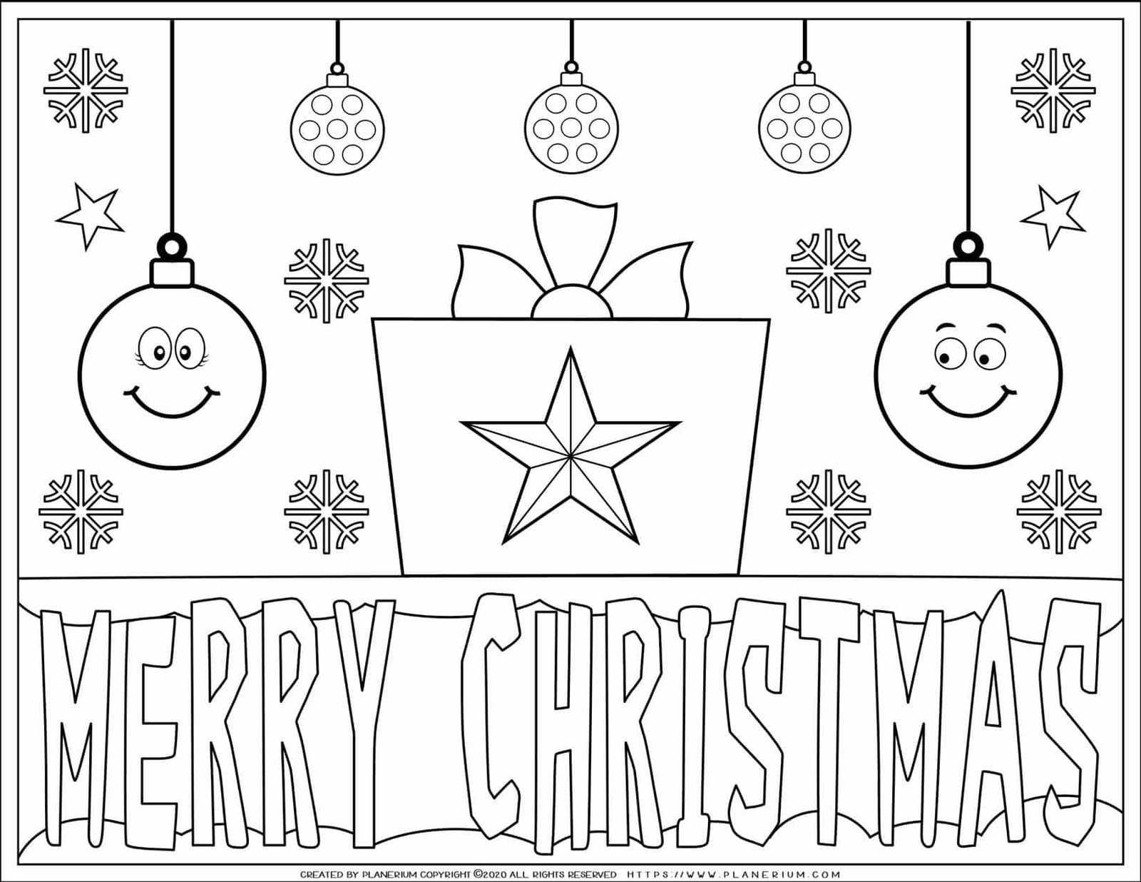 Happy Christmas Coloring Page Coloring Pages