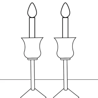 Rosh Hashanah - Coloring Pages - Two Candles | Planerium