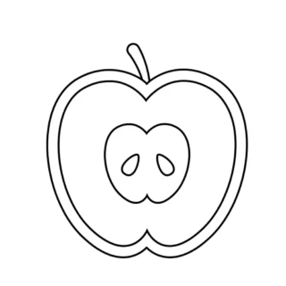 Rosh Hashanah - Coloring Pages - Half Apple | Planerium