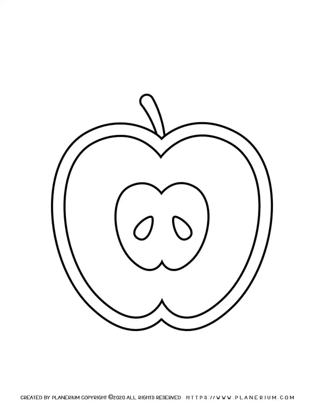 Rosh Hashanah - Coloring Pages - Half Apple | Planerium