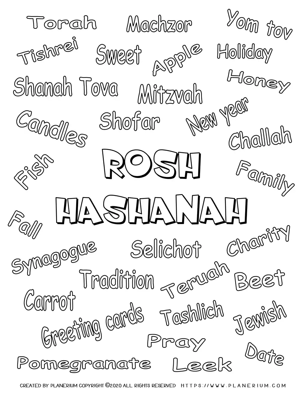 Rosh Hashanah - Coloring Pages - Related Words | Planerium