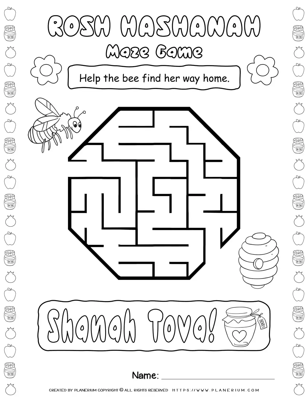 Rosh Hashanah - Worksheets - Maze | Planerium