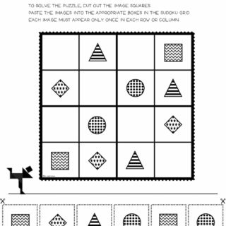 Sudoku For Kids - Basic Shapes Free Printable Worksheet | Planerium