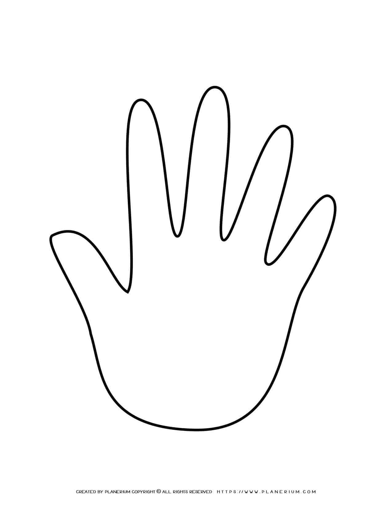 Hand Outline Printable Template Planerium