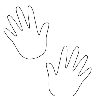 Two Hands Outline Printable Template | Planerium