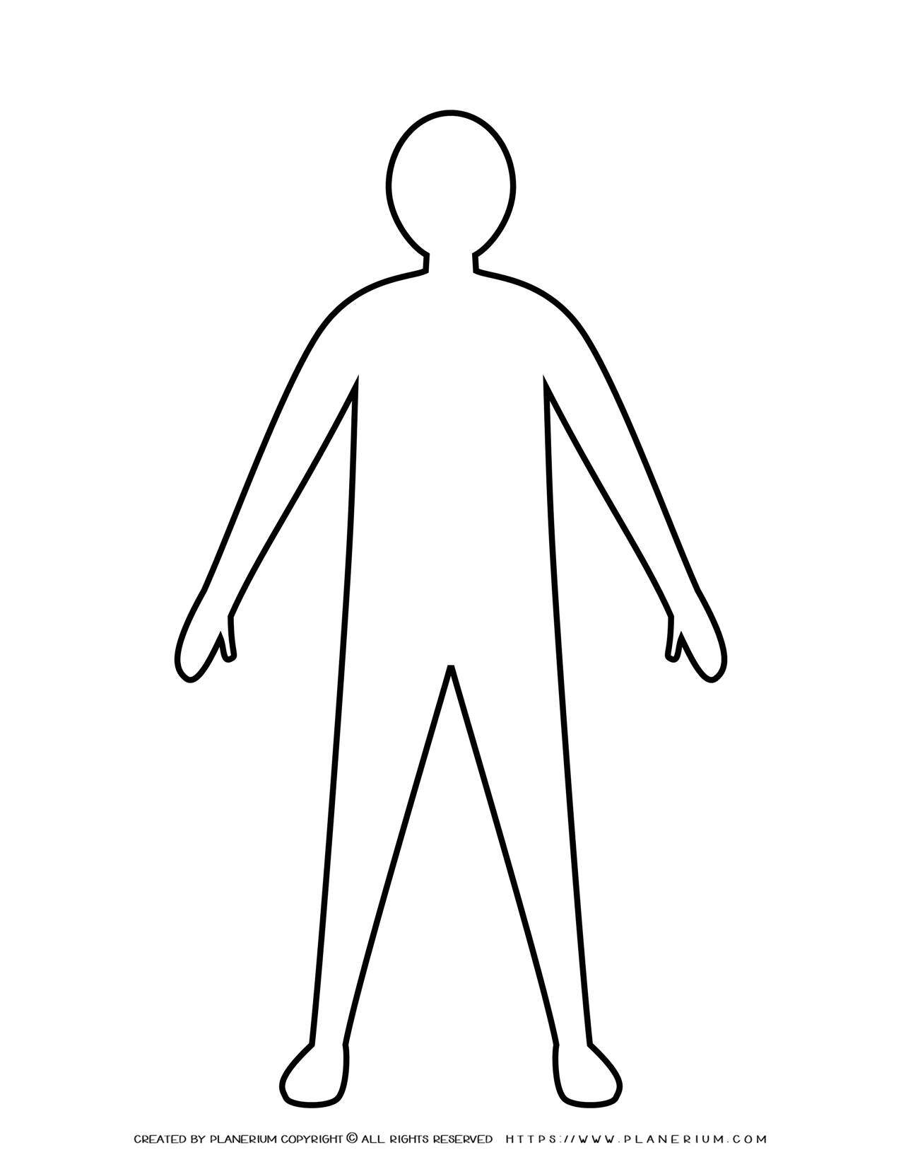 Man Standing With Open Arms Silhouette Outline | Planerium