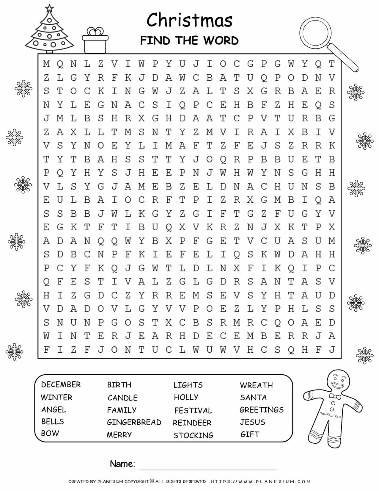 Christmas Find the Word Puzzle | Free Printables | Planerium