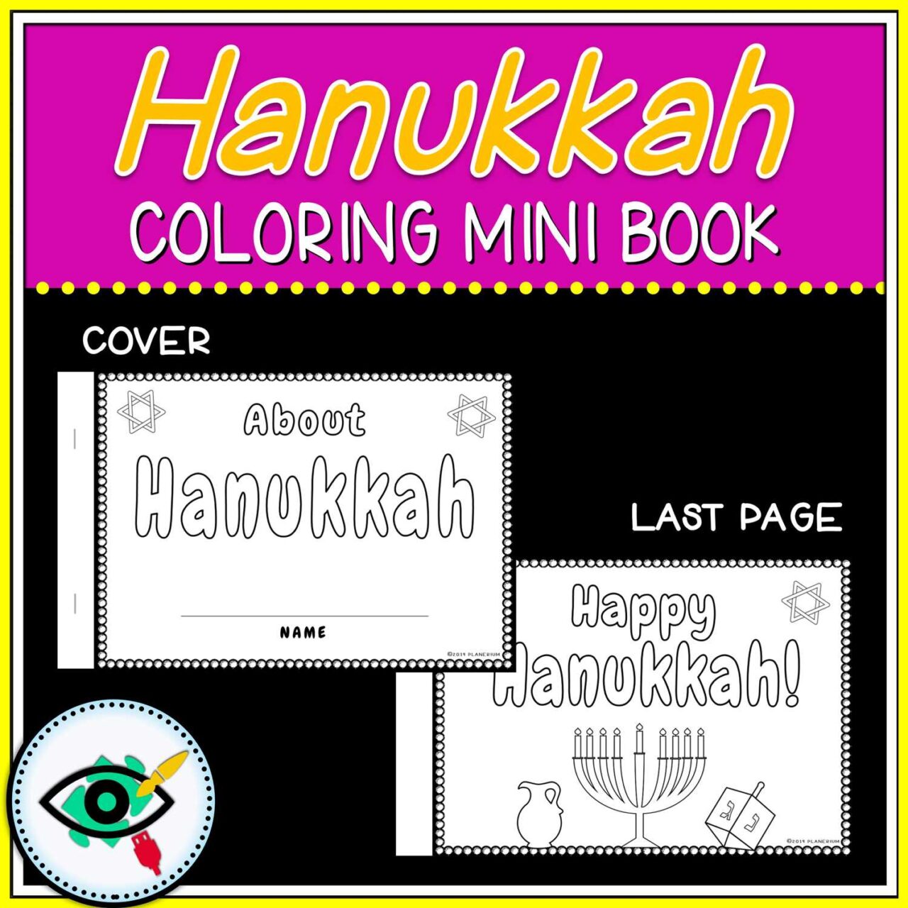Hanukkah Coloring Pages - Mini Book - Featured One | Planerium