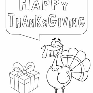 Happy Thanksgiving - Smiling Turkey - Coloring Page | Planerium