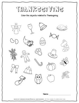 Related Objects - Thanksgiving Worksheet | Planerium