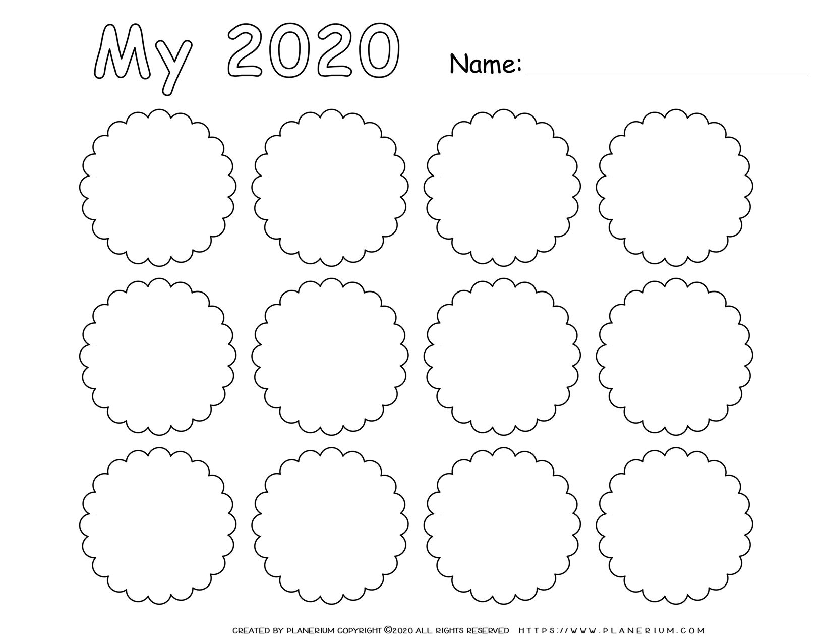 self-reflection-2020-worksheet-nine-circles-grid Self Reflection 2020 - Worksheet - Nine Circles Grid | Planerium