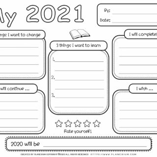 Self Reflection - Worksheet - My Year 2021 | Planerium