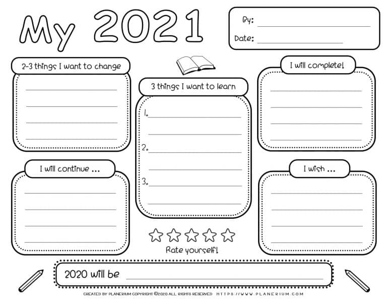 Self Reflection - Worksheet - My Year 2021 | Planerium