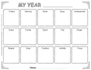 Self Reflection - Worksheet Template - Fifteen Squares Grid with Subjects | Planerium