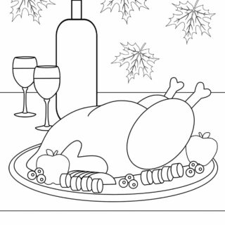 Thanksgiving Dinner - Coloring Page | Planerium