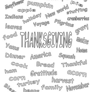 Thanksgiving Related Words - Coloring Page | Planerium