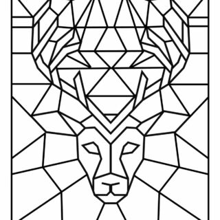 Adult Coloring Pages - Geometric Animals - Deer - Free Printable | Planerium