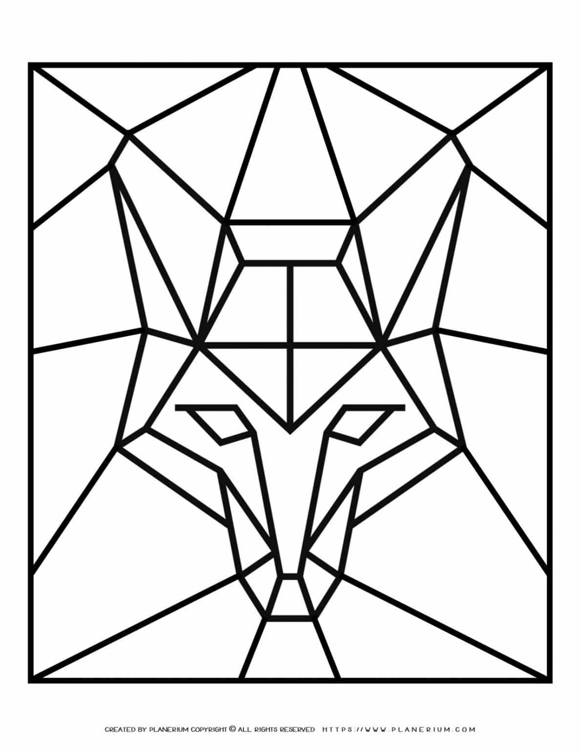 Geometric Fox   Coloring Page   Planerium