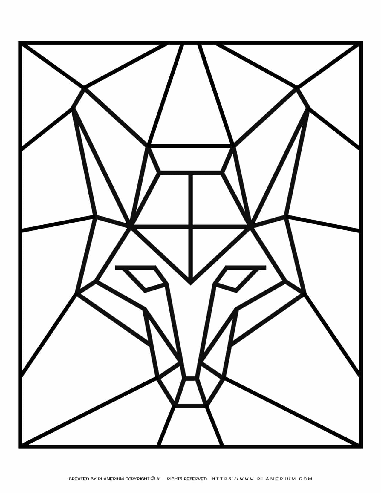Adult Coloring Pages - Geometric Animals - Fox - Free Printable | Planerium