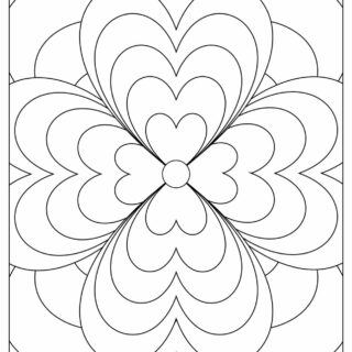 Adult Coloring Pages with Geometric Flowers Hearts | Planerium