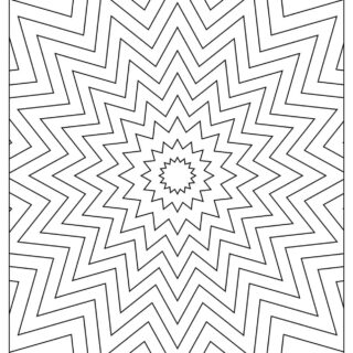 Adult Coloring Pages with Geometric Nested Star Shapes | Planerium